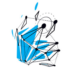 Tech abstract shape, vector polygonal figure. Communication technologies modern illustration.