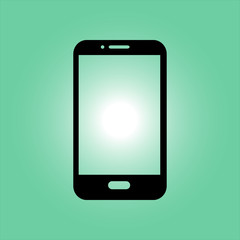 Vector illustration of smartphone icon. Flat design style. 