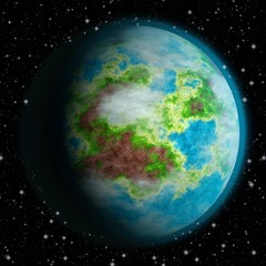 Earth like planet texture with stars in background