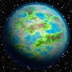Earth like planet texture with stars in background