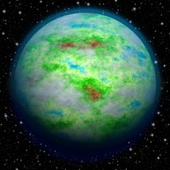 Earth like planet texture with stars in background