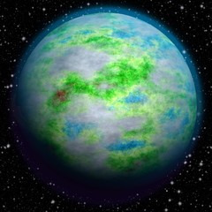 Earth like planet texture with stars in background