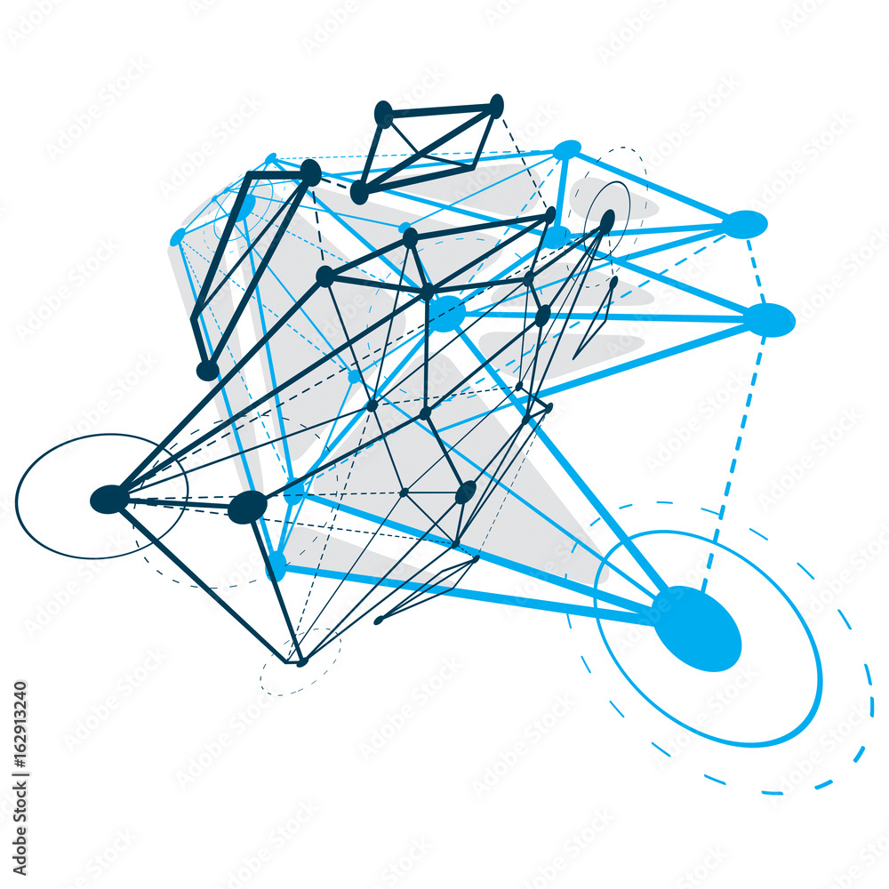 Poster isometric abstract vector low poly shape. communication technologies modern illustration.