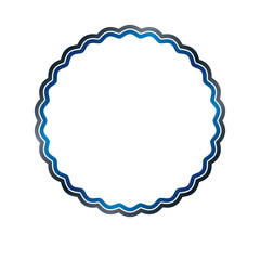 Award vintage circular frame with clear copy space made as art medallion design decorated with curves and undulate lines. Vector retro style label, heraldry emblem isolated on white background.