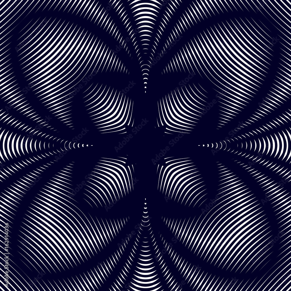 Aufkleber geometric vector background created with moire technique. noisy contrast lined tiling with visual ef