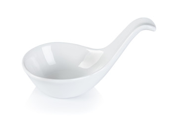 Spoon cup on white background