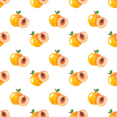 Seamless background image colorful watercolor texture tropical fruit apricot