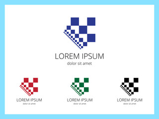 Crown of squares of different sizes for brand of company