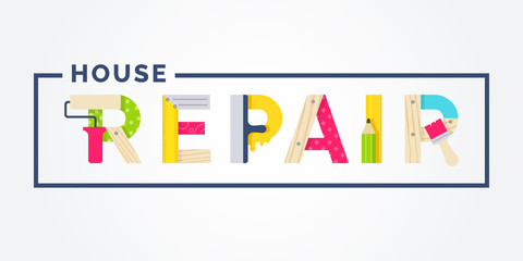 Hand tools for home renovation and construction. Building and house repair. vector illustration.