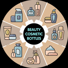 Infographic_set of beauty cosmetic bottles