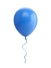 3D Rendering blue Balloon Isolated on white Background - obrazy, fototapety, plakaty