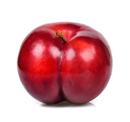 Red plum isolated on the white background