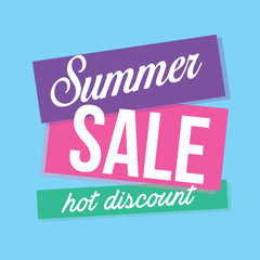 summer sale banner promotion discount background design illustration vector