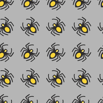 Vector spiders seamless pattern