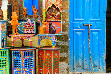 colorful crafts at moroccan market
