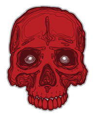     Human abstract skull in retro vintage style. Design template for tattoo, print, cover. Vector illustration. 