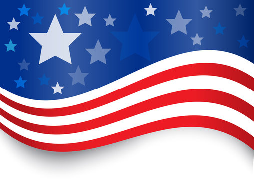 USA flag design background that can use to represent independence day or memorial day event. This provides empty space on blue area for your title and the bottom for any text.
