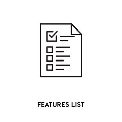 Features list vector icon, check list symbol. Modern, simple flat vector illustration for web site or mobile app