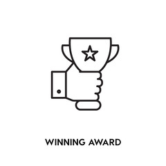 Winning award vector icon, champion symbol. Modern, simple flat vector illustration for web site or mobile app