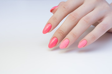 Beautiful manicure and nail art. Natural nails and gel polish.