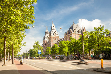 Fototapeta na wymiar Street in front of Rijksmuseum, Amsterdam