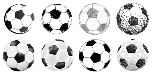 soccer ball collection in different styles © HeGraDe