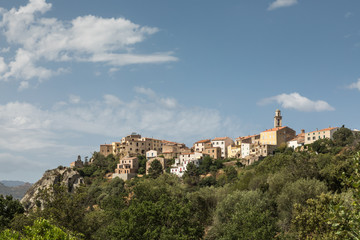 Fototapeta na wymiar Village of Montemaggiore in the Balagne region of Corsica