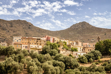 Fototapeta na wymiar Village of Cassano in the Balagne region of Corsica