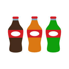 Soda, water and juice or tea bottles.