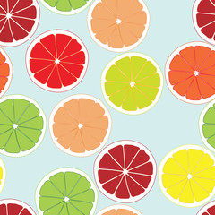 Seamless background with tropical fruits