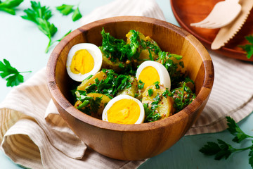 New potato and egg salad
