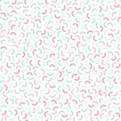 Colorful seamless memphis pattern - delicate design. Fashion 80-90s.