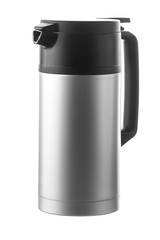 Metal thermo jug isolated on white background