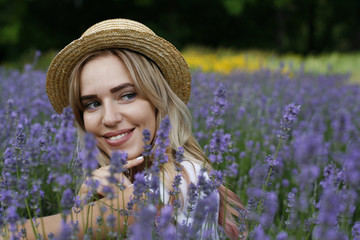 A girl in a lavender field
