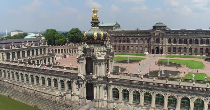 Dresden, Germany historical Zwinger Aerial View - Drone