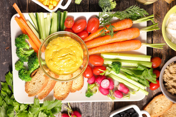 vegetables and dips