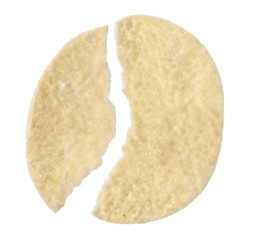 Potato chips isolated on white background.