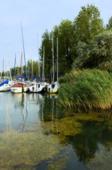 Fototapeta na wymiar Port of Balatonfoldvar at Lake Balaton, Hungary 