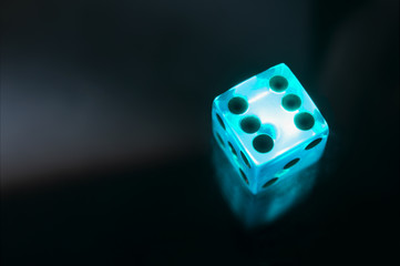 Transparent Teal Dice