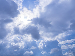Cloudy on blue sky,Pamoramic view,A lot of clouds