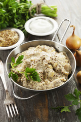 Stewed pork with  mustard sauce