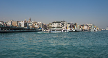 The building, city, transpotation, logistic and Bosphorus strait in Istanbul, Turkey.