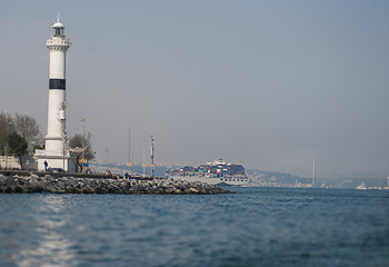 The building, city, transpotation, logistic and Bosphorus strait in Istanbul, Turkey.