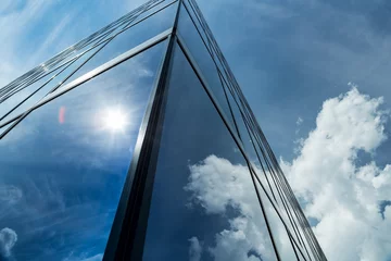 Photo sur Plexiglas construction de la ville Gratte-ciel abstrait avec réflexion