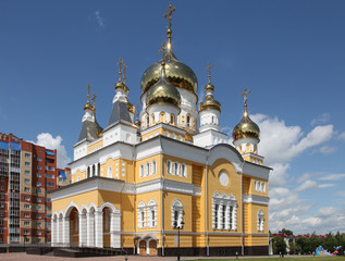 Fototapeta na wymiar The Church of Cyril and Methodius in Saransk. Mordovia republic. Russia