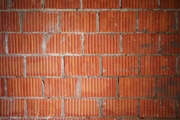 new orange brick wall closeup background