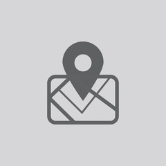 Map pointer icon. GPS location symbol. Flat design style.