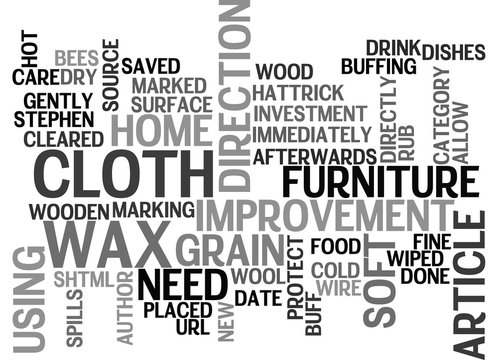 WOODEN FURNITURE CARE TEXT WORD CLOUD CONCEPT
