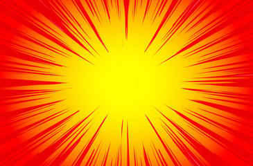 Sun Rays or Explosion Boom for Comic Books Radial Background Vector