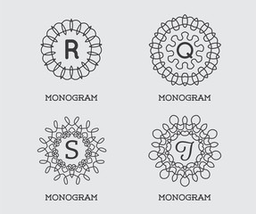 Set of Monogram Design Template. Letter Vector Illustration Premium Elegant Quality. Collection Pack.
